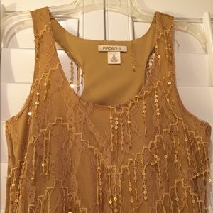 Arden B gold Sequin Knee Length Dress
