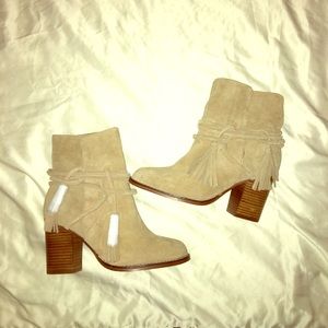 Brand New ALDO Tan Strapy Tassel Ankle Booties