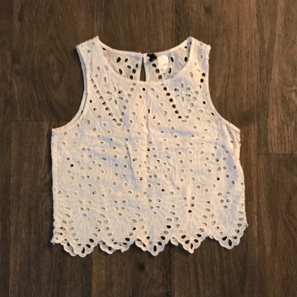 White Lace Shell - Crop Top
