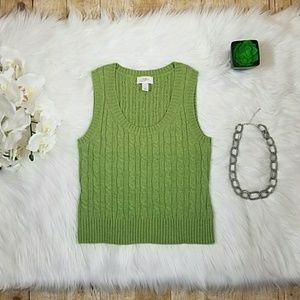 Ann Taylor Knit Vest in Green