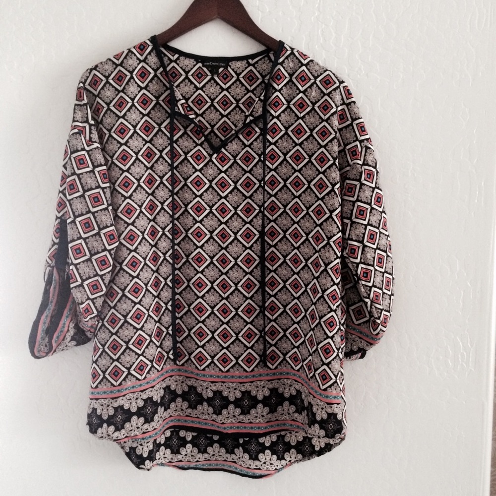 3/4 Sleeve Print Blouse size Large