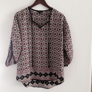 3/4 Sleeve Print Blouse size Large