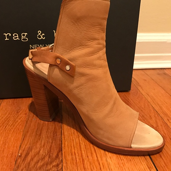 Rag & Bone "Wyatt" Peep Toe Sandal Bootie - Picture 2 of 5