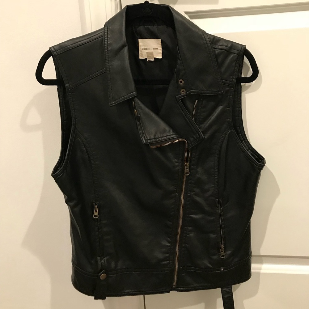 Silence & Noise faux leather vest