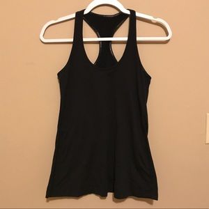 Lululemon Black Ruffle Detail Racerbank Tank