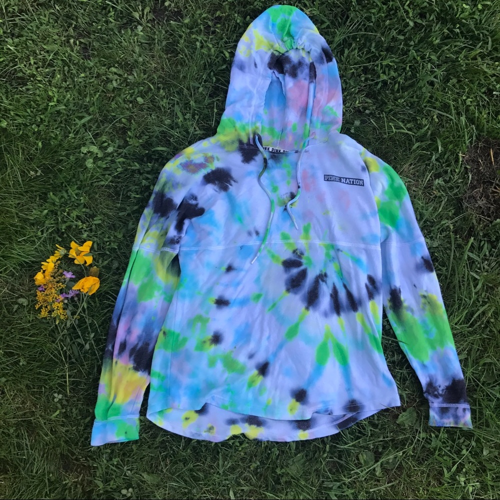 Pink Victoria's Secret tie dye hoodie