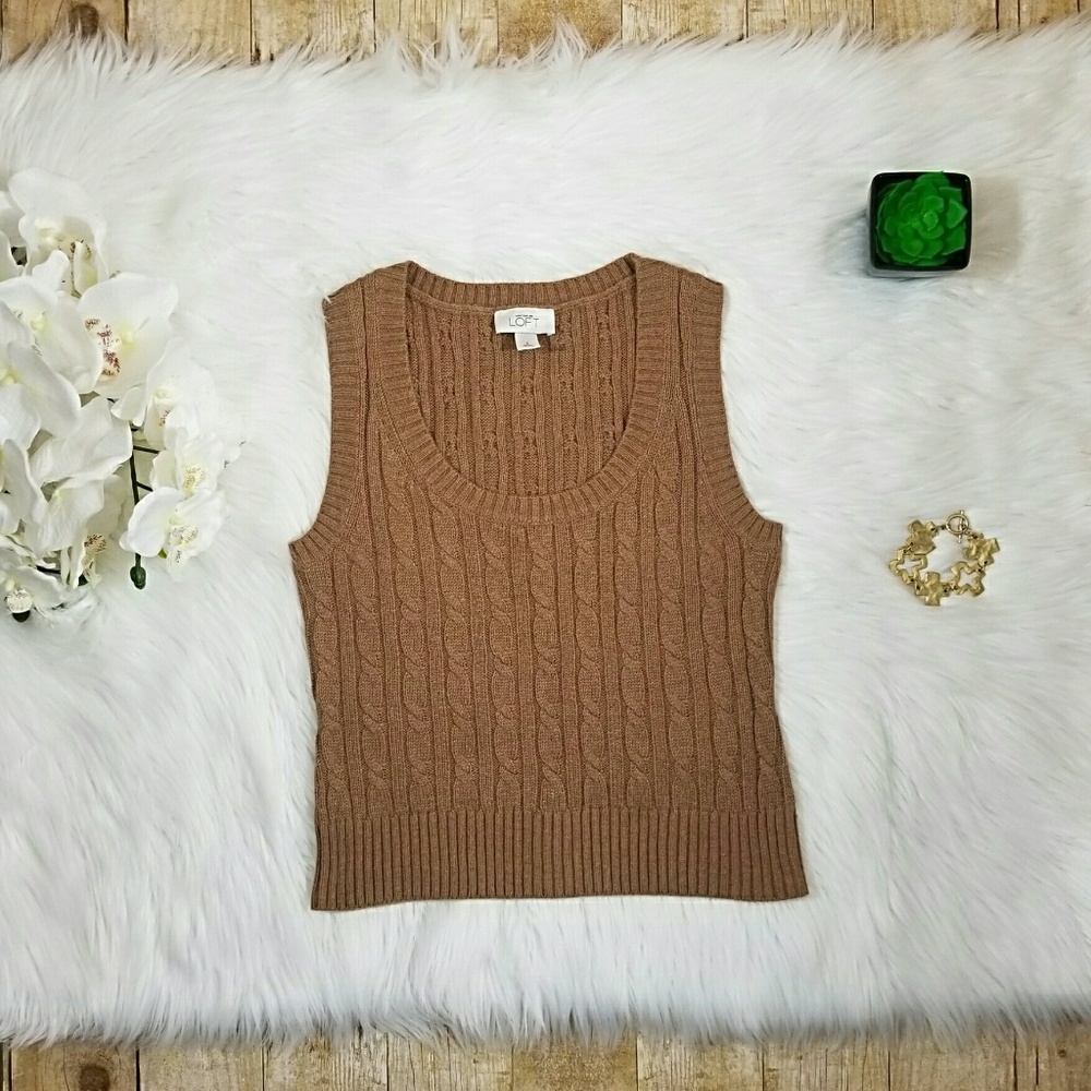 Ann Taylor Loft Knit Vest in Brown