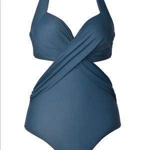 Blue bathing suit one piece