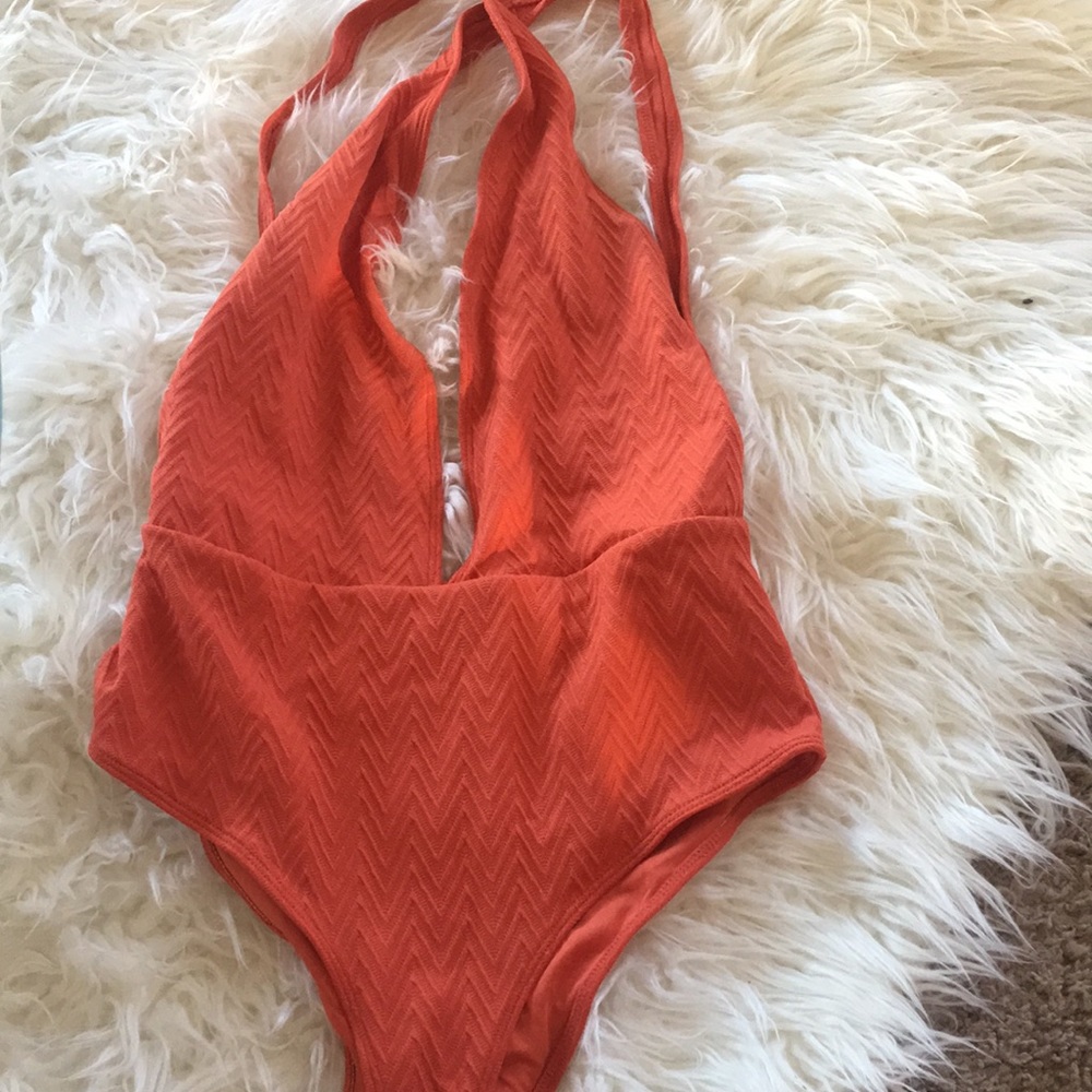 Red orange bathing suit