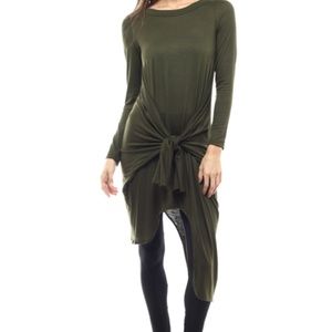 SOLD OUT- Round Neck Front Tie Detail Tunic