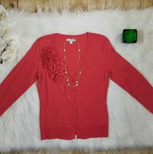 New York and Company coral cardigan