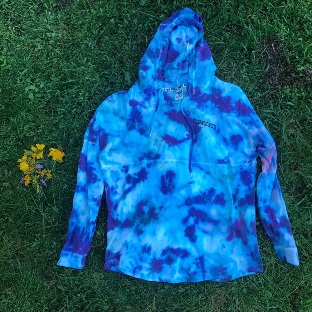 Pink Victoria's Secret tie dye hoodie