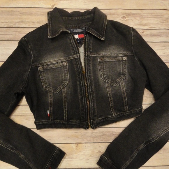 tommy hilfiger black denim jacket