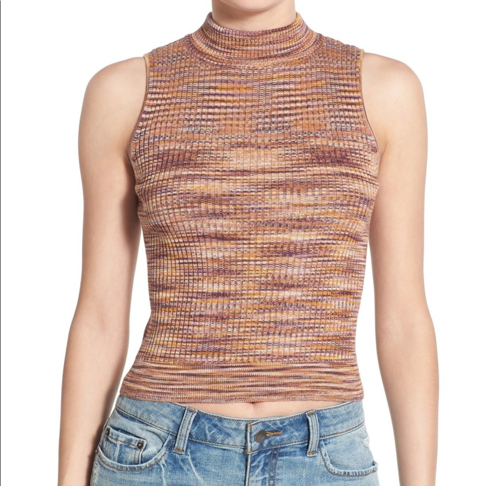 NWT Sun&Shadow Mock Neck Sleeveless Sweater