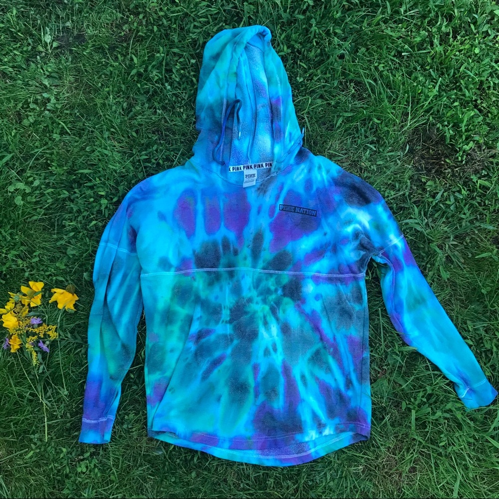 Pink Victoria's Secret tie dye hoodie