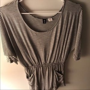 Black and white striped romper