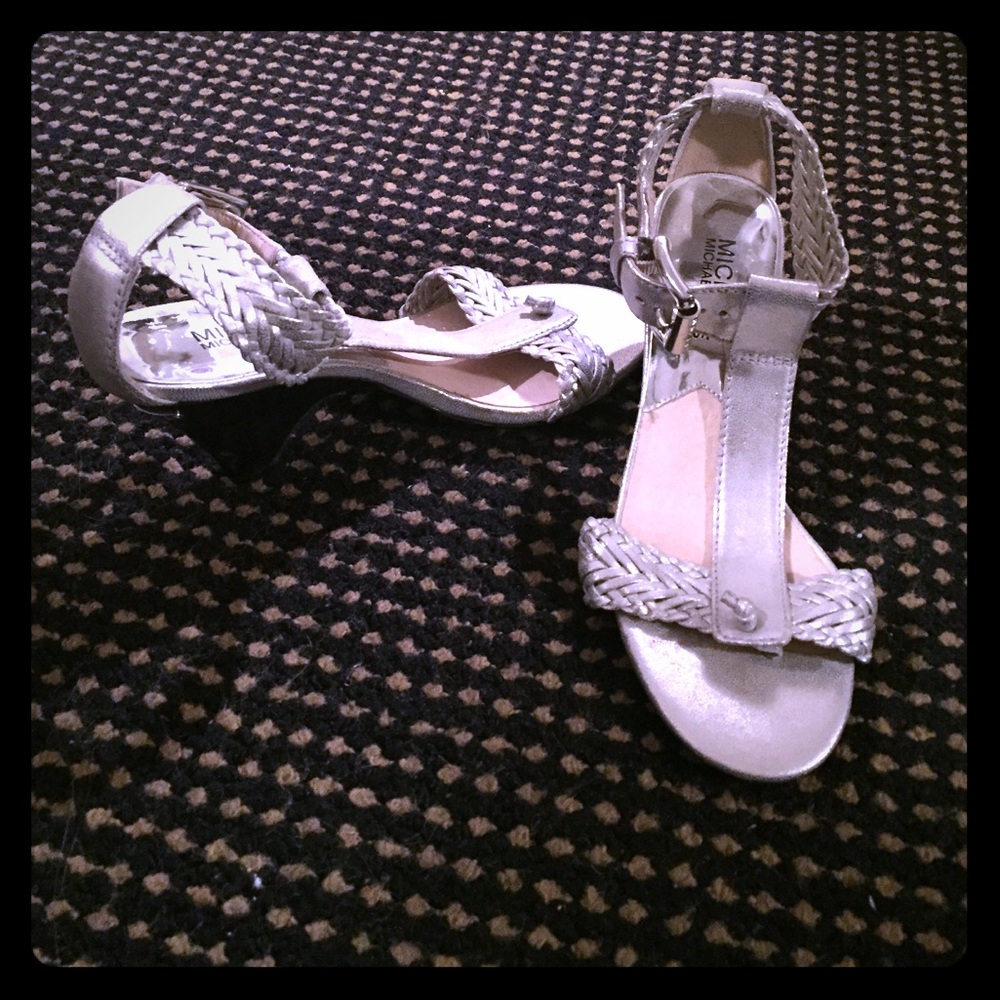 Michael Kors Silver low wedge sandals