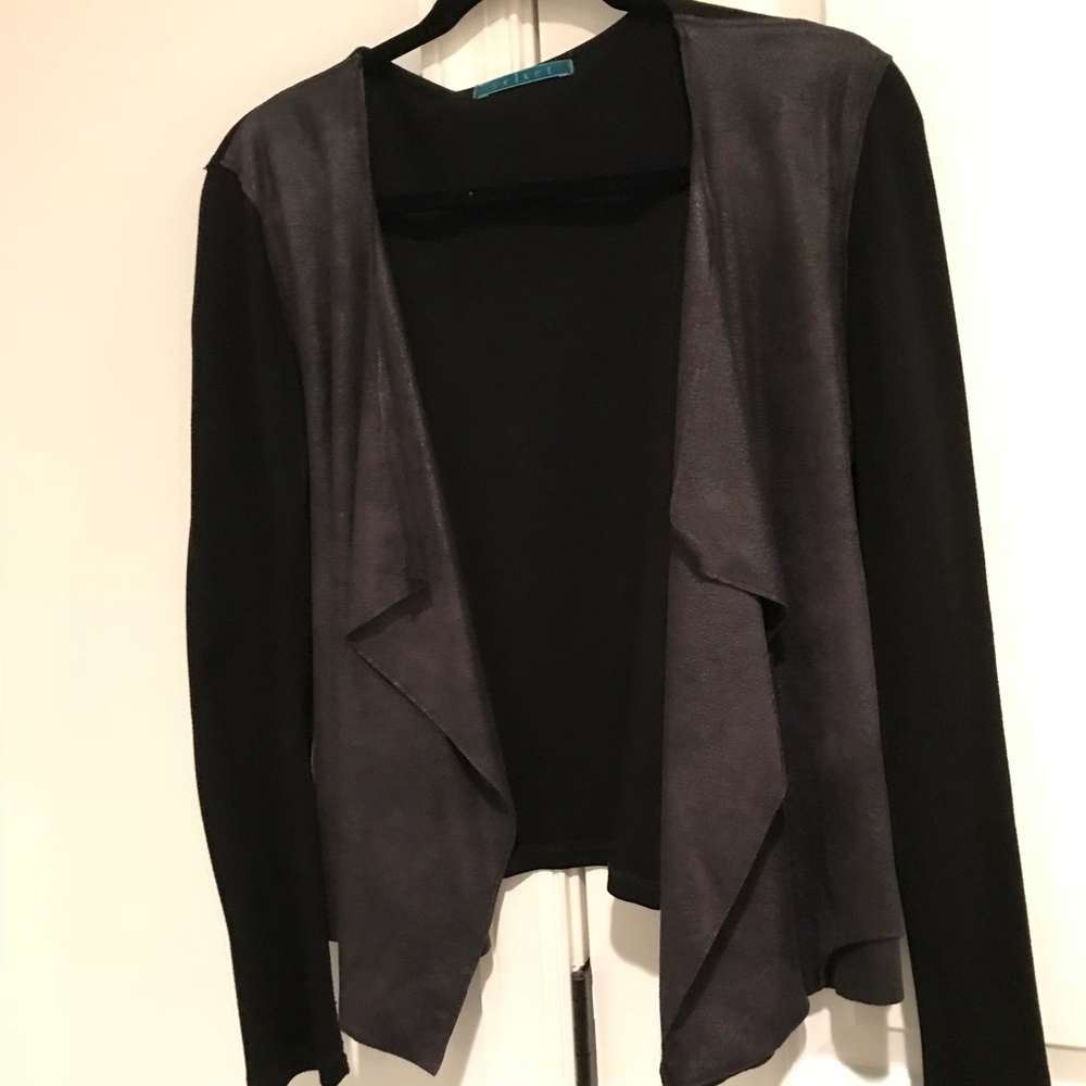 Velvet drape open cardigan