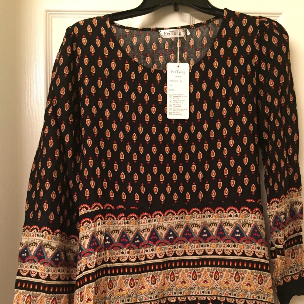 NWT Printed Tunic Dress (long sleeve)