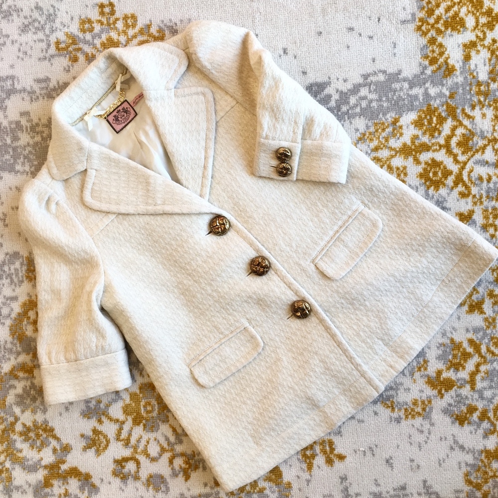 Juicy Couture Wool Peacoat 3/4 cropped sleeve