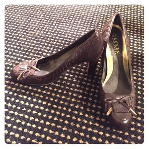 Brown leather Ralph Lauren heels