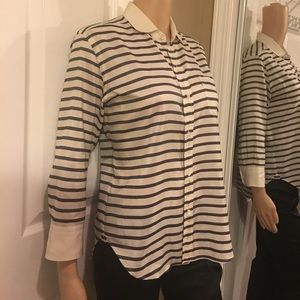 COMME des GARÇONS COOL VTG BLK/CRM STRIPED SHIRT M