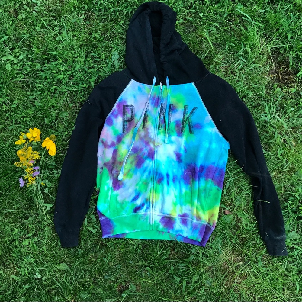 Pink Victoria's Secret tie dye hoodie