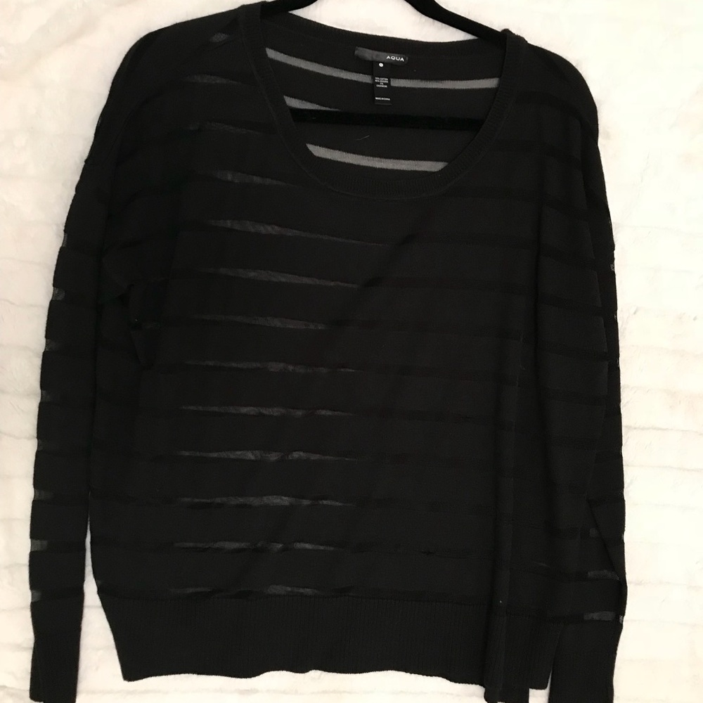 Aqua Tonal Stripe lightweight Sweater