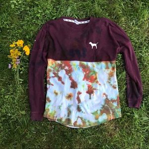 Pink Victoria's Secret tie dye crew