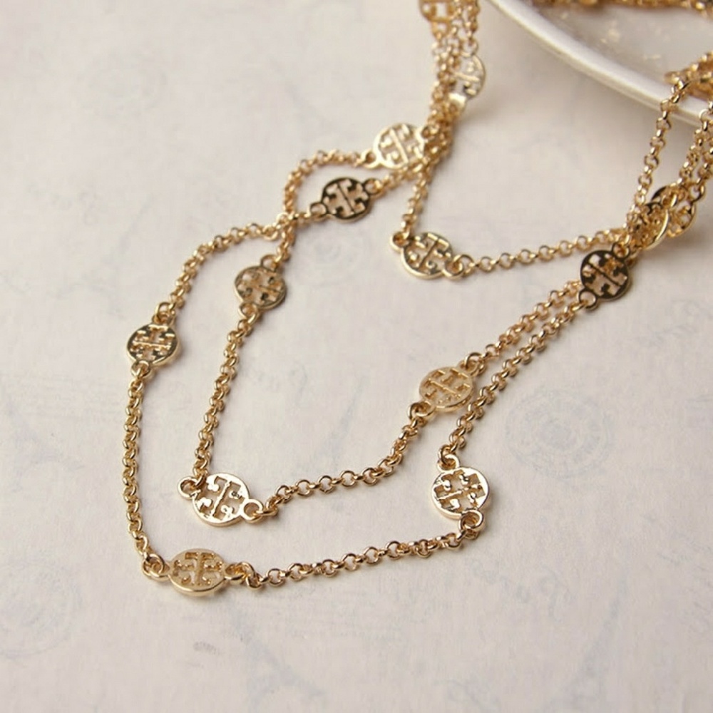 Tory Burch 3 Strand Logo Necklace✨LAST ONE✨ - Picture 2 of 8