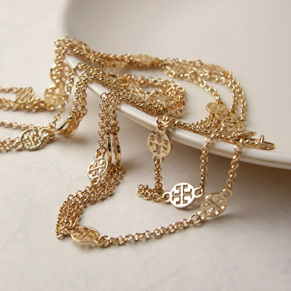 Tory Burch 3 Strand Logo Necklace✨LAST ONE✨ - Picture 3 of 8
