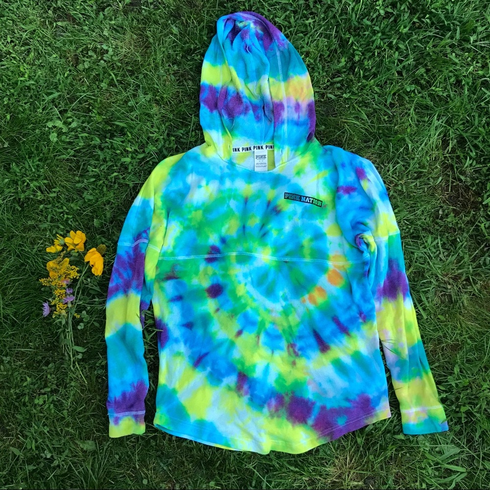 Pink Victoria's Secret tie dye hoodie