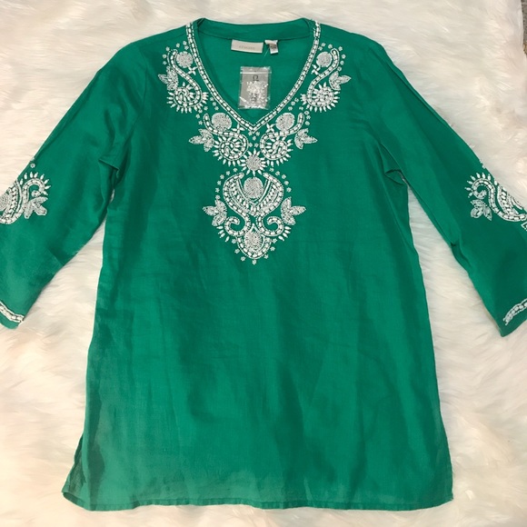 Hand beaded Chico’s blouse - Picture 2 of 8