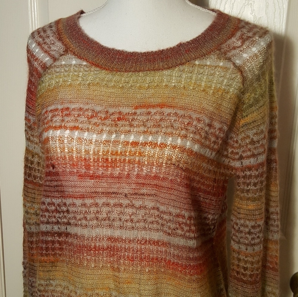 Anthropologie Sun-Marled Pullover Mohair Sweater