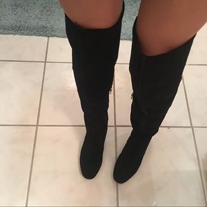 Aldo Black Thigh High Boots