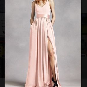 Petal V Neck Halter Gown with Sash
Vera Wang