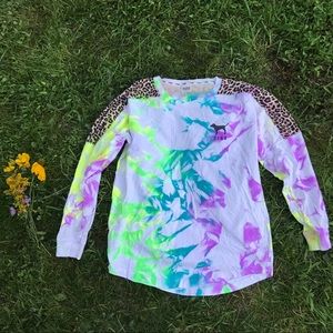 Pink Victoria's Secret tie dye crew