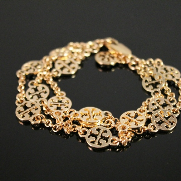 Tory Burch 3 Strand T Logo Bracelet Gold - Picture 6 of 6