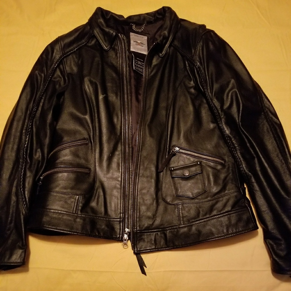 Official Harley Davidson Bling Leather Lined Coat