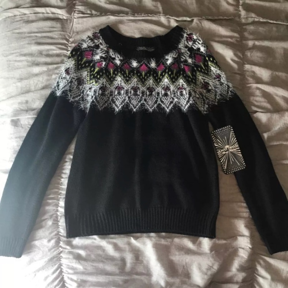 | Material Girl | Fair Isle Eyelash Sweater