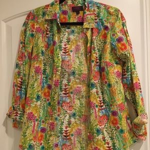 J.Crew Floral Print Button-Up Blouse