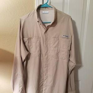 Columbia tan button up