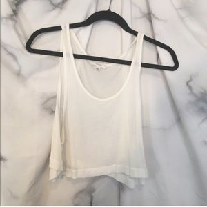White loose-fit Aritzia Crop Tank
