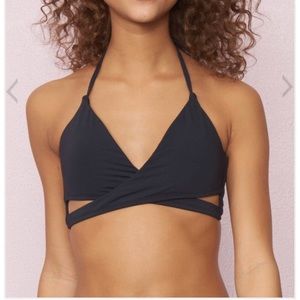 black bikini wrap top