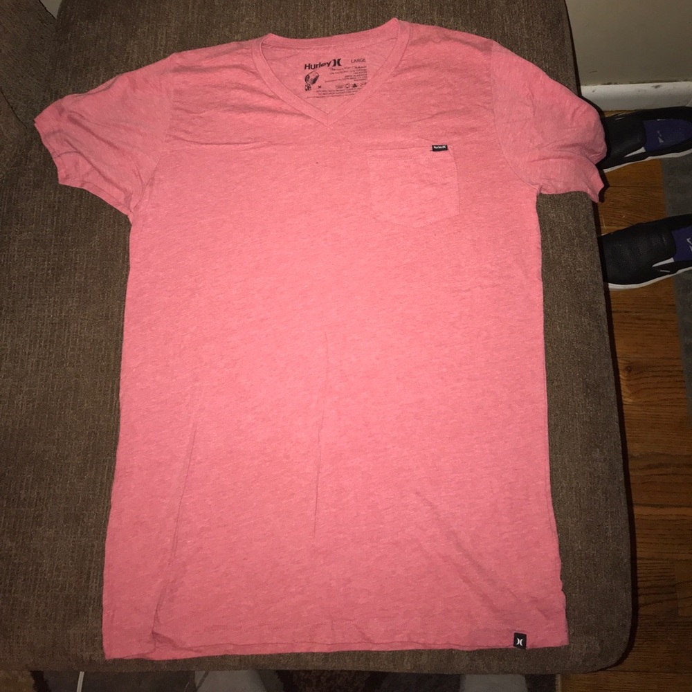 Pink Hurley V-neck T-shirt