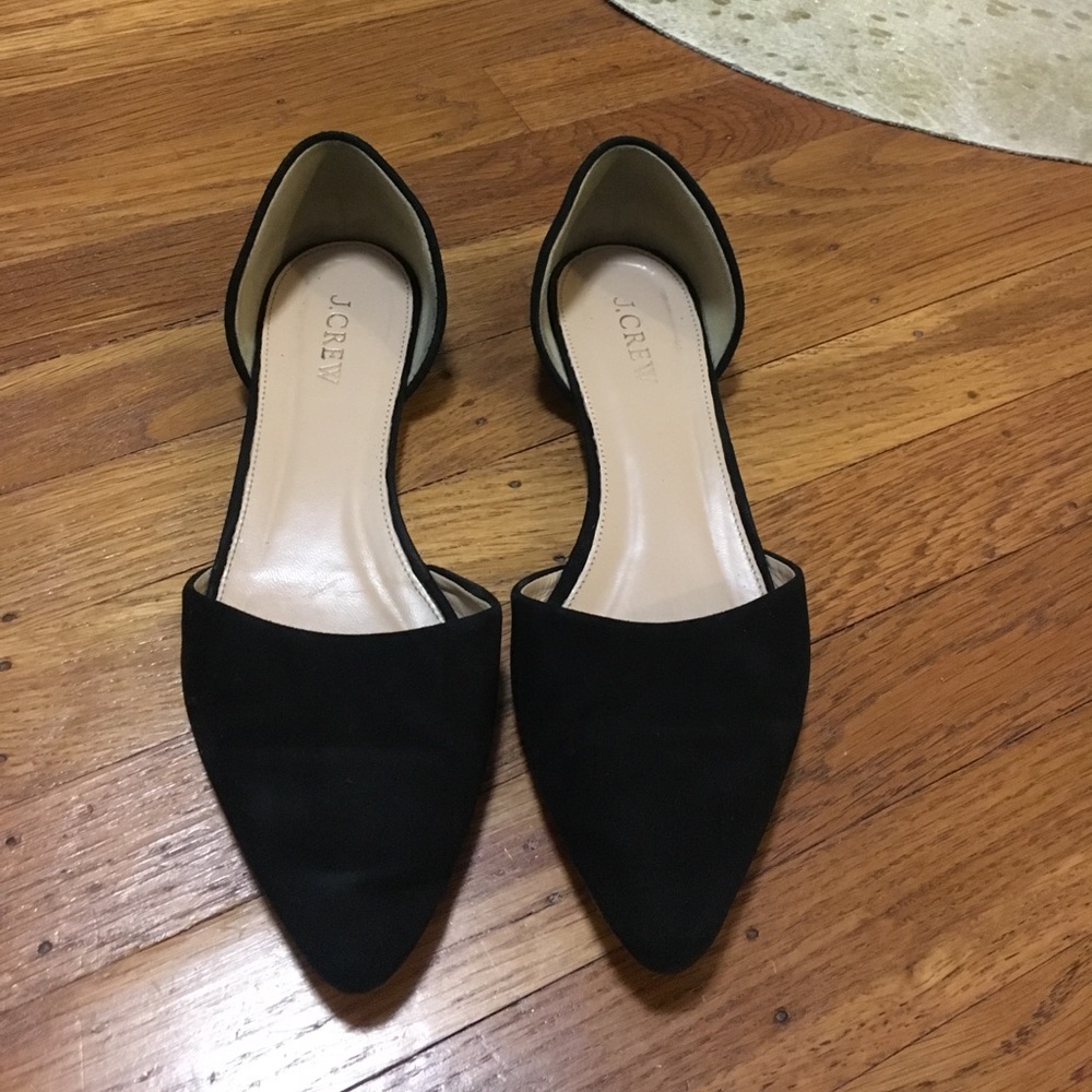 J. Crew Zoe suede d’Orsay black flats size 7.5