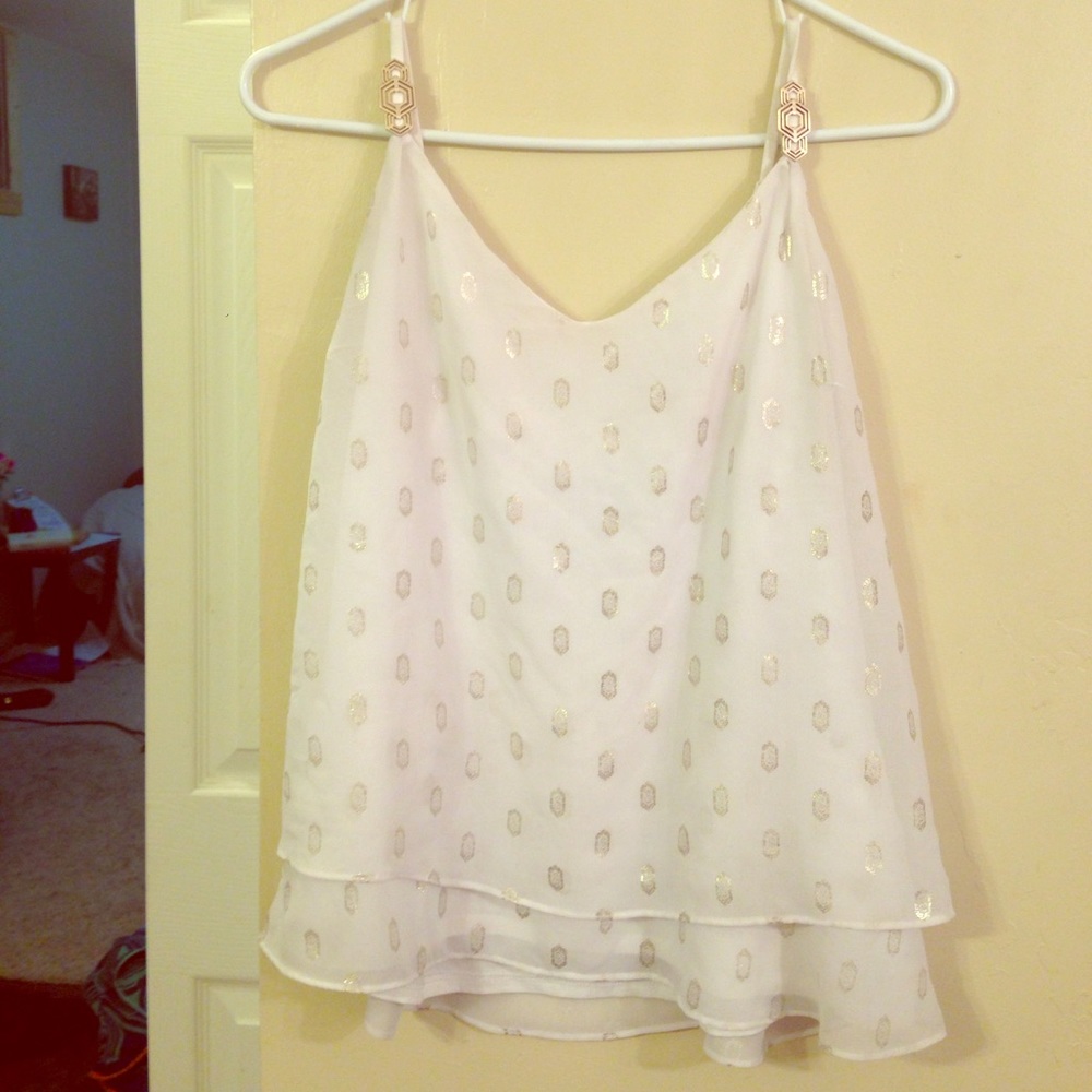 White and gold tank top