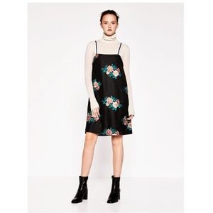 ZARA Floral Embroidered Dress