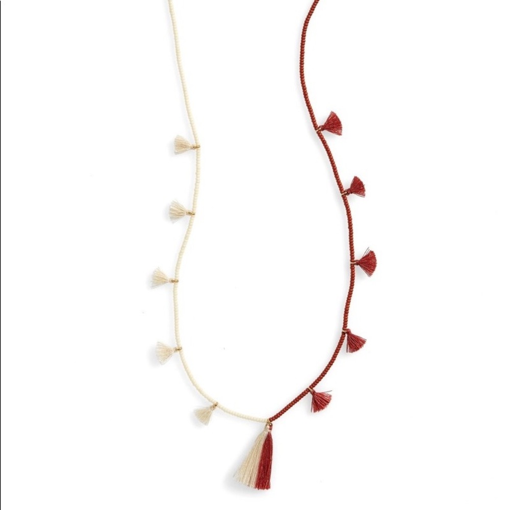Madewell Two-tone beaded tassel necklace