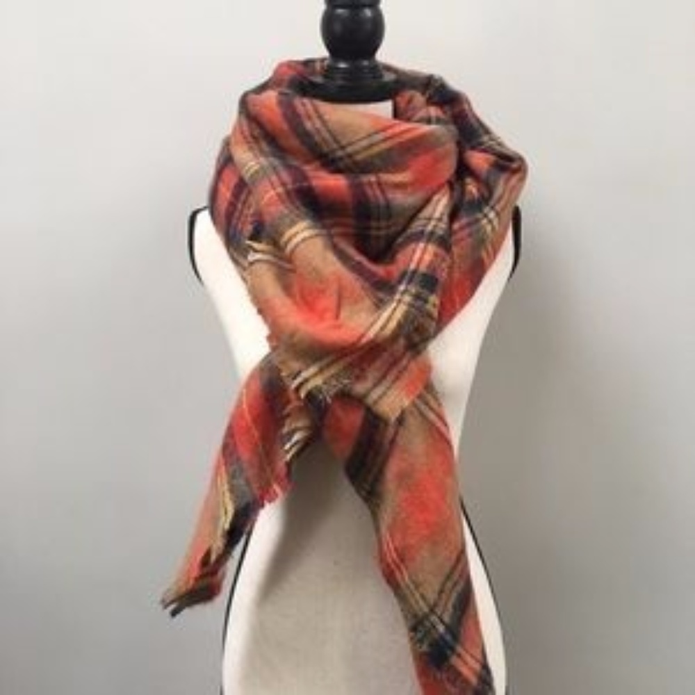 Zara plaid blanket scarf